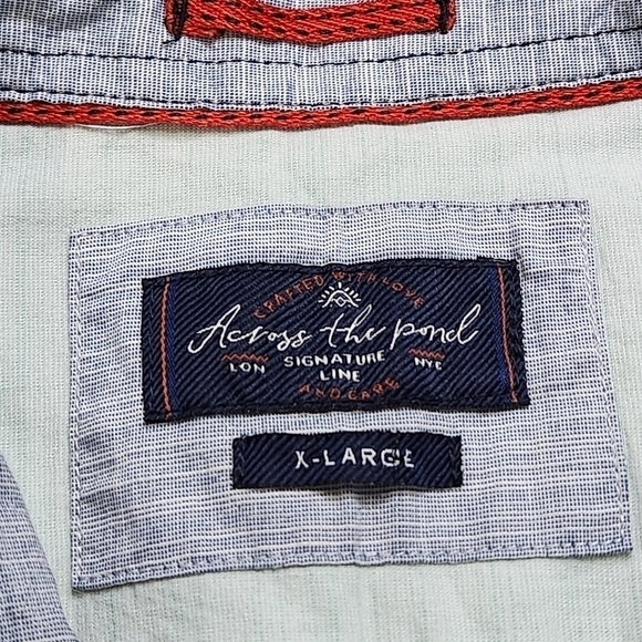 Men's Casual shirt Button down Short sleeves Cotton Size XL ACROSS THE POND - Picture 7 of 14